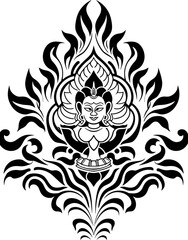 Thai buddha ornament drawing