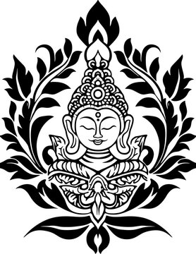 recommend clip art: Thai buddha ornament drawing