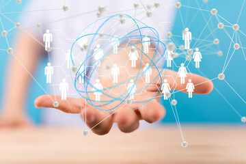 Global network. Blockchain. 3D illustration. Neural networks and artificial intelligence. Abstract