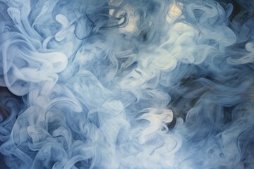 Fototapeta premium Ethereal Smoke Swirls on a Misty Blue Background