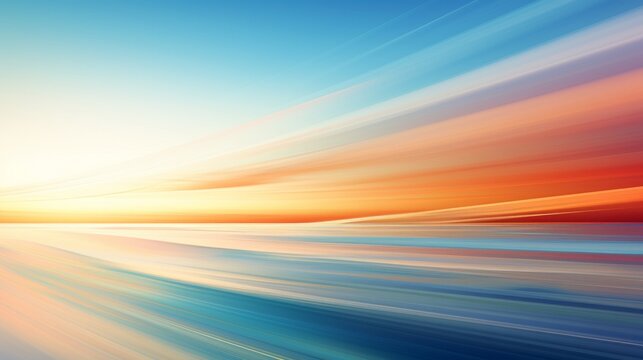 Abstract Oceanic Artistry: graphic background of Motion Blur Sunset Over Sea