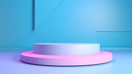 Simple product booth, podium, stage, product commercial photography background, cosmetics booth, 3D rendering