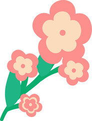 pink flowers. spring decoration nature. Flower garden bloom flat vector. Spring colorful garden flowers. Eps 10