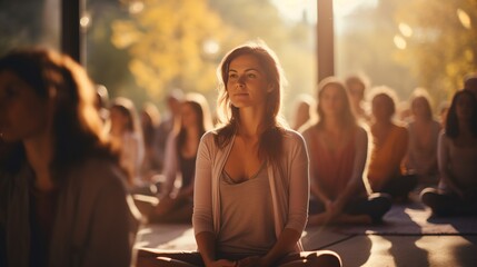 Meditation class with a focus on mindfulness