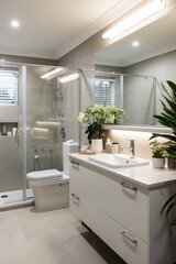 Fototapeta na wymiar Ensuite bathroom with modern design