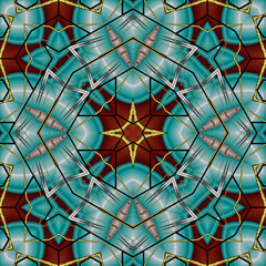 3d effect - kaleidoscopic geometric pattern  - 705277071