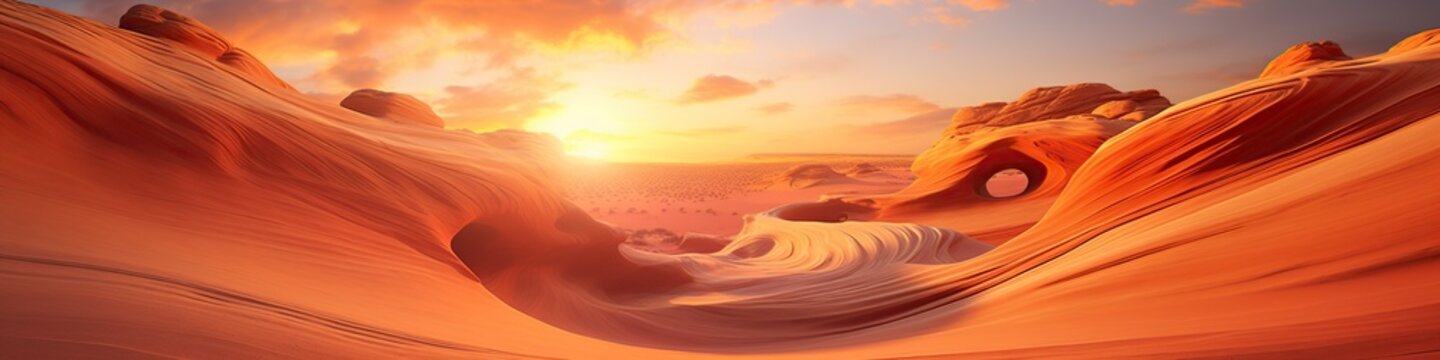 illustration, beautiful and impressive landscape of intense colors