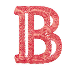 Symbol made of pink dollar signs. letter b © oleg