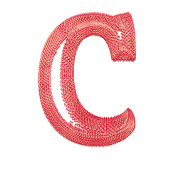 Symbol made of pink dollar signs. letter c © oleg
