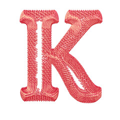 Symbol made of pink dollar signs. letter k © oleg