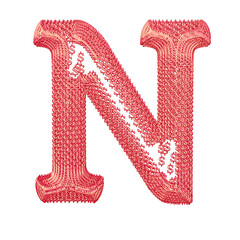 Symbol made of pink dollar signs. letter n © oleg