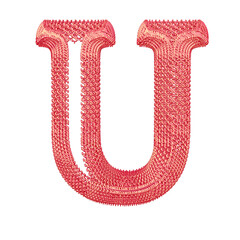 Symbol made of pink dollar signs. letter u