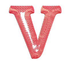 Symbol made of pink dollar signs. letter v © oleg