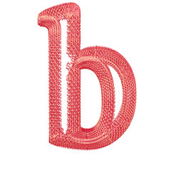 Symbol made of pink dollar signs. letter b © oleg