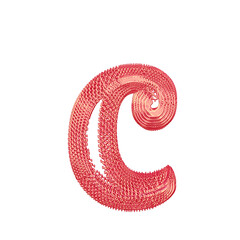 Symbol made of pink dollar signs. letter c © oleg
