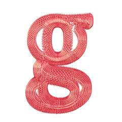 Symbol made of pink dollar signs. letter g © oleg