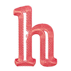 Symbol made of pink dollar signs. letter h © oleg