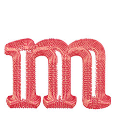 Symbol made of pink dollar signs. letter m © oleg