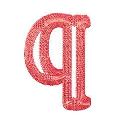 Symbol made of pink dollar signs. letter q © oleg