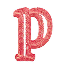 Symbol made of pink dollar signs. letter p © oleg