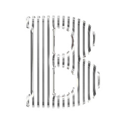 White symbol with gold vertical ultra thin straps. letter b