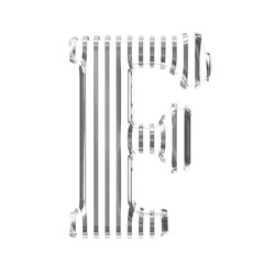 White symbol with gold vertical ultra thin straps. letter f