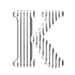 White symbol with gold vertical ultra thin straps. letter k