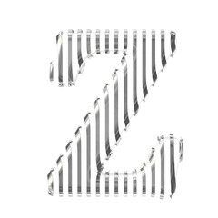 White symbol with gold vertical ultra thin straps. letter z