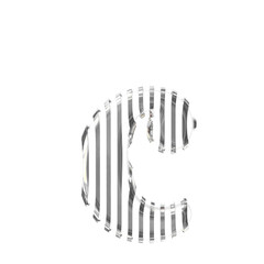 White symbol with gold vertical ultra thin straps. letter c