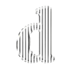 White symbol with gold vertical ultra thin straps. letter d