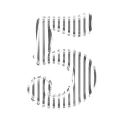 White symbol with gold vertical ultra thin straps. number 5