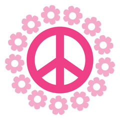 Peace Sign Symbol WIth Flowers