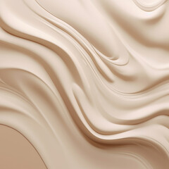 Beige foundation background liquid texture creamy splash swirl. 3d render abstract. Cosmetics brand background