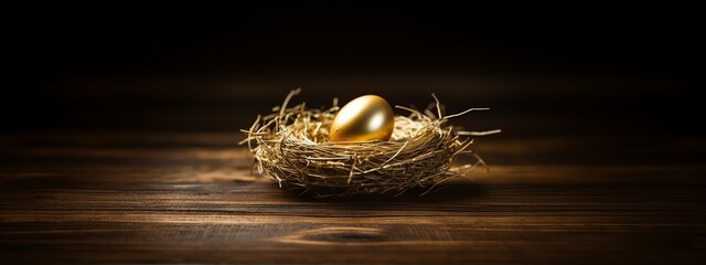 symbol of economic development golden egg in a nest