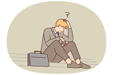 Unhappy businessman frustrated with failure