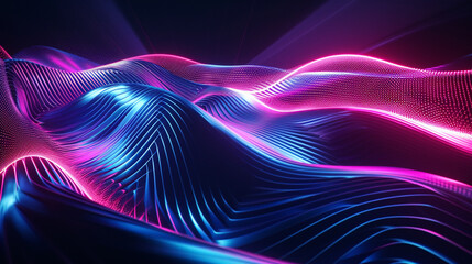 Curves And Waves Of Neon Light Shaping A Futuristic Technology Wallpaper