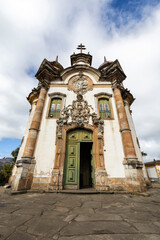 Fototapeta na wymiar Church of Saint Francis of Assisi is a Rococo Catholic church in Ouro Preto, Brazil.