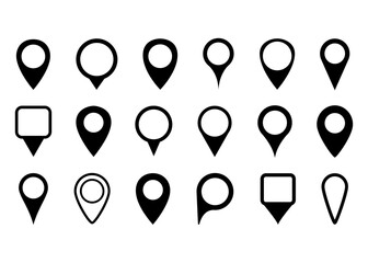 Set of map pin icons. Modern map markers. location pin sign. marker point collection. gps vector