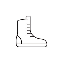 Hiking boot line icon. linear style sign for mobile concept and web design. Mens boots shoe outline icon. Symbol, logo illustration.