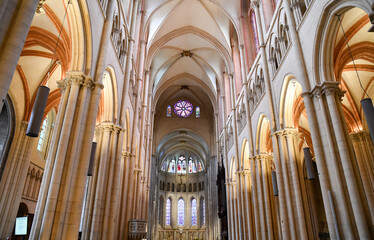 Historic medieval cathedral church interior architecture
