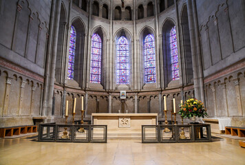Historic medieval cathedral church interior architecture - obrazy, fototapety, plakaty