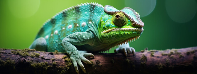 Obraz premium portrait of a cute funny chameleon - Chamaeleo.Generative AI