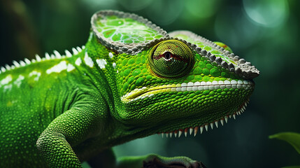 portrait of a cute funny chameleon - Chamaeleo.Generative AI