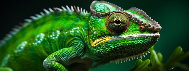 portrait of a cute funny chameleon - Chamaeleo.Generative AI
