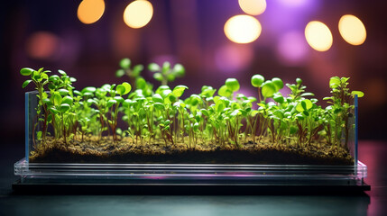 microgreens grow under UV light indoor plants.