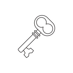 Old key symbol vector icon 