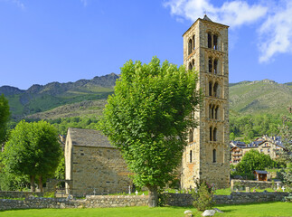Romanesque church Sant Climent de Taull in the Boi Valley in Catalonia. This is one of the nine churches which belongs to the UNESCO World Heritage Site