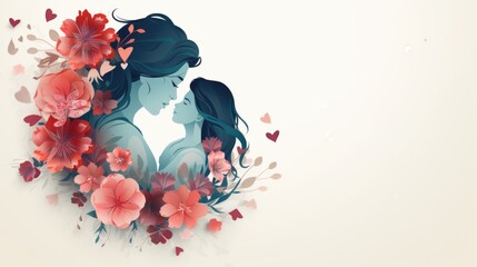 mother and child with flower for mother's day