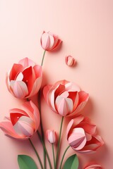 beautiful spring flowers tulips on paper background