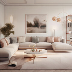 European cream pink  gold color theme  modern luxury decoration 